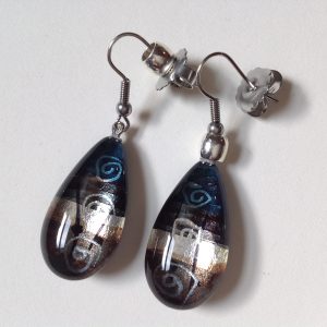Acrylic Pear Drop Earrings Jade Grey