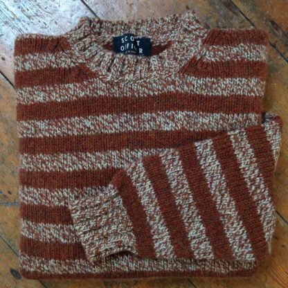 Classic Stripe Sweater Oatmeal Rust