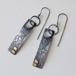 Cosmos & 18ct Gold Drop Earrings