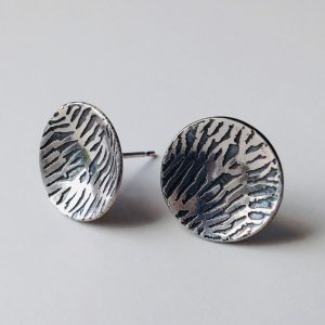 Round Bracken Silver Studs