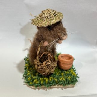 'Mouse with Basket and Hat'