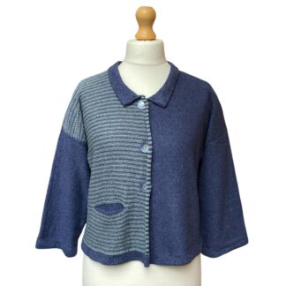 ‘Aretha’ Cardigan in Bluebell/Mint
