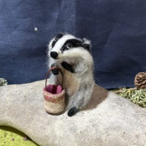 'Badger with Easter Basket'