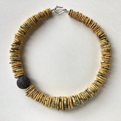 ‘Dyed Magnesite and Lava Necklace’