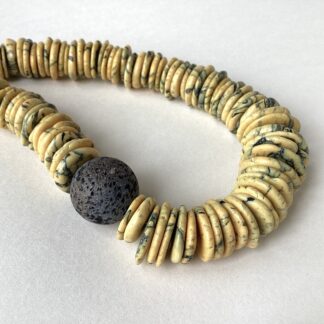 ‘Dyed Magnesite and Lava Necklace’