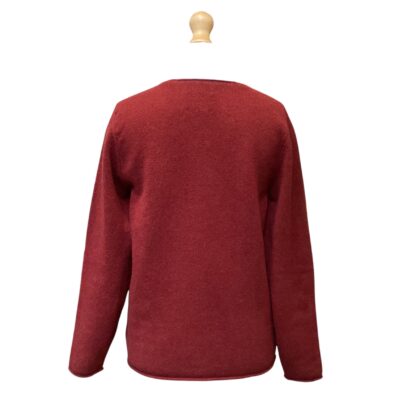 Corry V Neck Pocket Sweater in Rusty