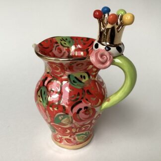 'Creamer in Red Rosebush with Crown'