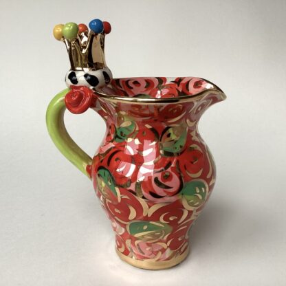 'Creamer in Red Rosebush with Crown'