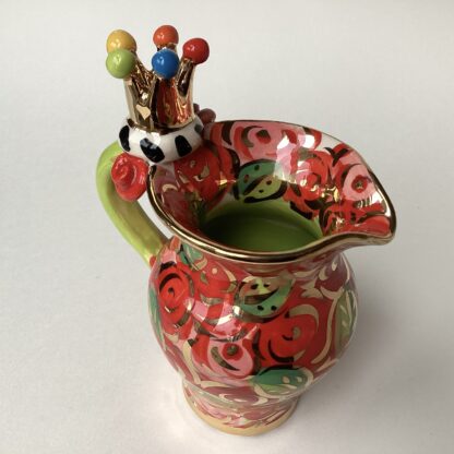 'Creamer in Red Rosebush with Crown'