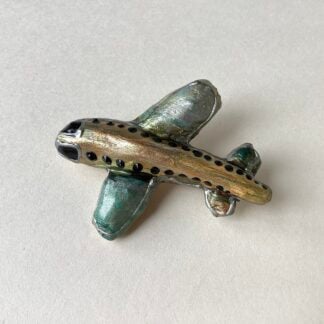 Papier-Mâché Aeroplane Brooch
