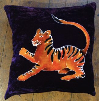 Tiger on Purple Cushion 