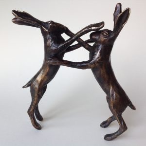 Bronze Boxing Hares