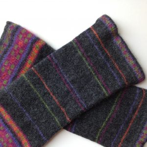 Charcoal Brights Fair Isle Armlets