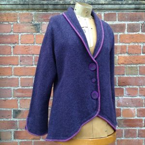 Three Button Panel Jacket in Elderberry