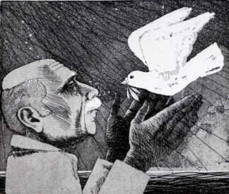 ‘Man Dove Olive Branch ll’