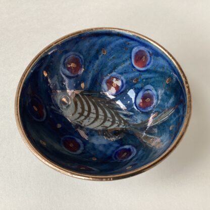Mini Olive Bowl with Gold Lustre Fish