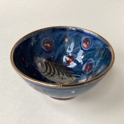 Mini Olive Bowl with Gold Lustre Fish