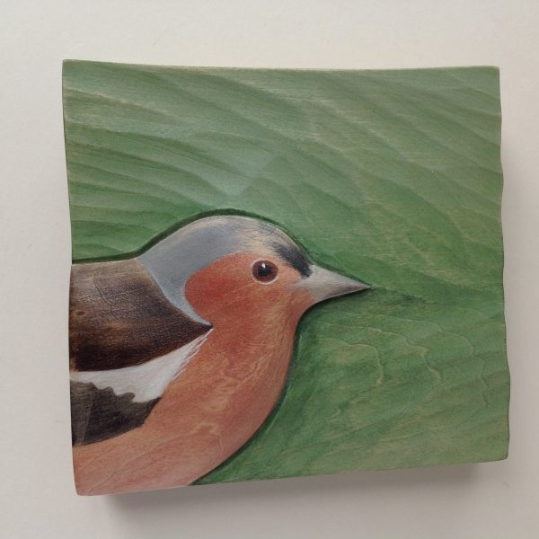 'Chaffinch' Relief Wood Carving