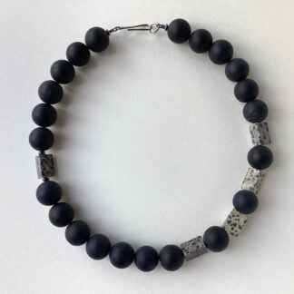 ‘Onyx and Dalmation Jasper Necklace'