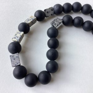 ‘Onyx and Dalmation Jasper Necklace'