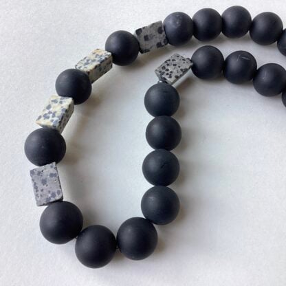 ‘Onyx and Dalmation Jasper Necklace'