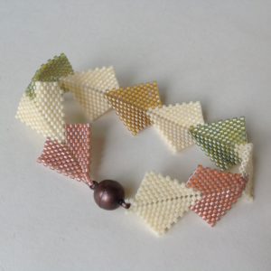 'Chevrons' Narrow Beaded Cuff Wristband