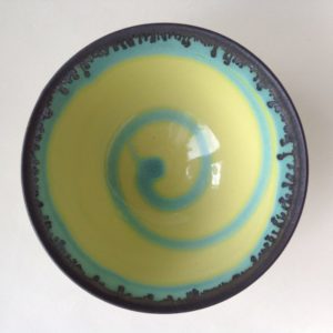 Green Yellow with Bronze Bowl