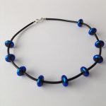 Blue Disc Dichroic Glass Necklace