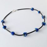Blue Rhomboid Dichroic Glass Necklace