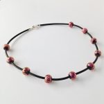 Pink Dichroic Glass Necklace