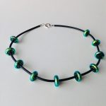 Green Disc Dichroic Glass Necklace