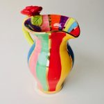 Striped Jug with Rose 