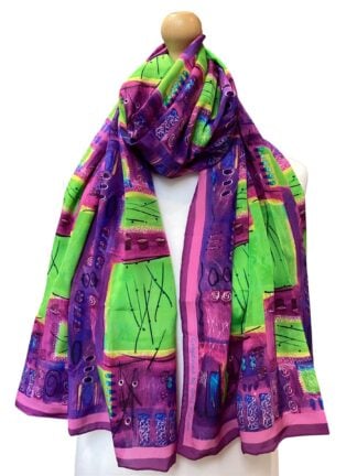 ‘Grapevine’ Long Silk Scarf