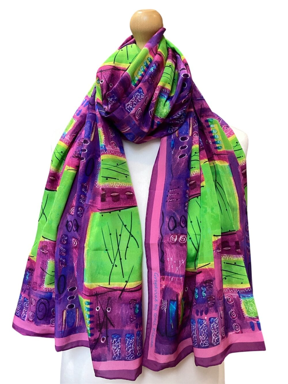 ‘Grapevine’ Long Silk Scarf