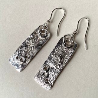 ‘Silver Oblong Drop Earrings’