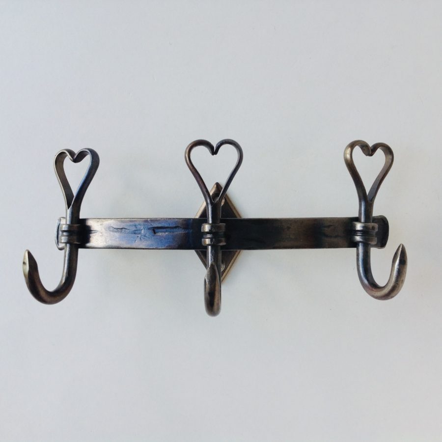Forged Iron Heart Hooks - Old Chapel Gallery