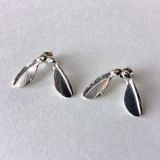Silver Sycamore Stud Earrings Small