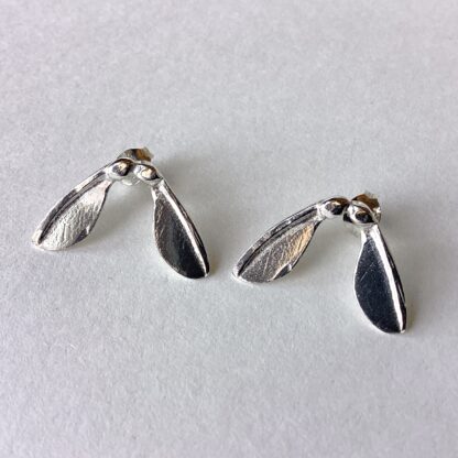 Silver Sycamore Stud Earrings Small