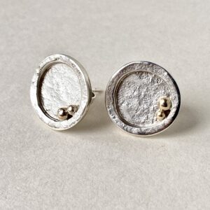 'Silver Studs with 2 Gold Blobs'