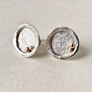 'Silver Studs with 2 Gold Blobs'