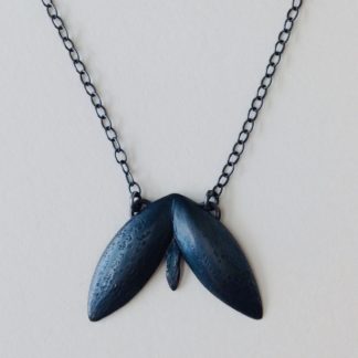 ‘Oxidised Silver Pointed Wing Moth Necklace