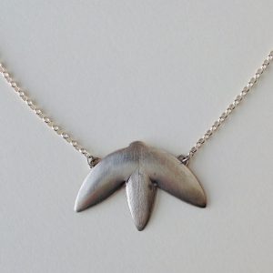 'Silver Pointed Wing Moth Necklace