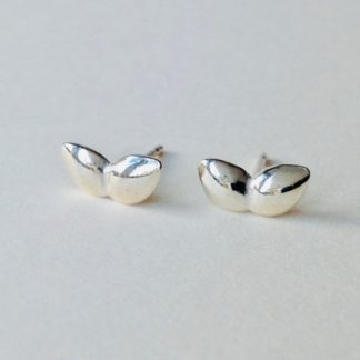 Tiny Silver Double Succulent Studs