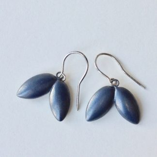 Oxidised Silver Double Succulent Drop Earrings