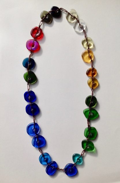 ‘Colourscape ll’ Dichroic Pebble necklace