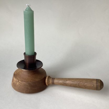 Forged Iron & Wood Candleholder