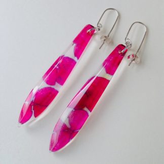 Pink Hydrangea Drop Earrings