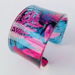Turquoise and Pink Fern Cuff