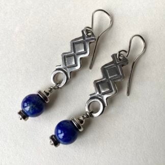 'Silver and Lapis Lazuli Earrings'