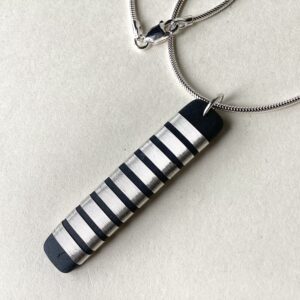 ‘Black Chunky Stripe Long Pendant’